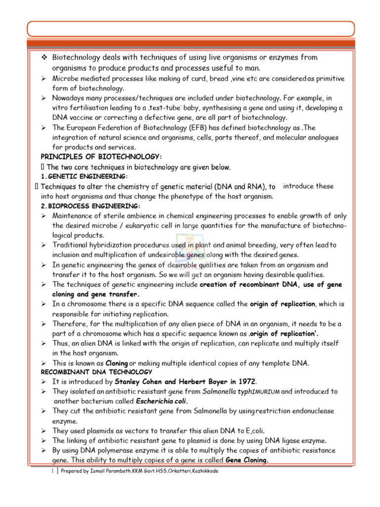 Biotechnology Principles and Processe | PDF | Restriction Enzyme ...