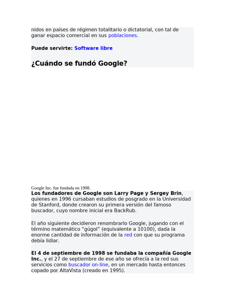 Historia y funcionamiento de Google | PDF