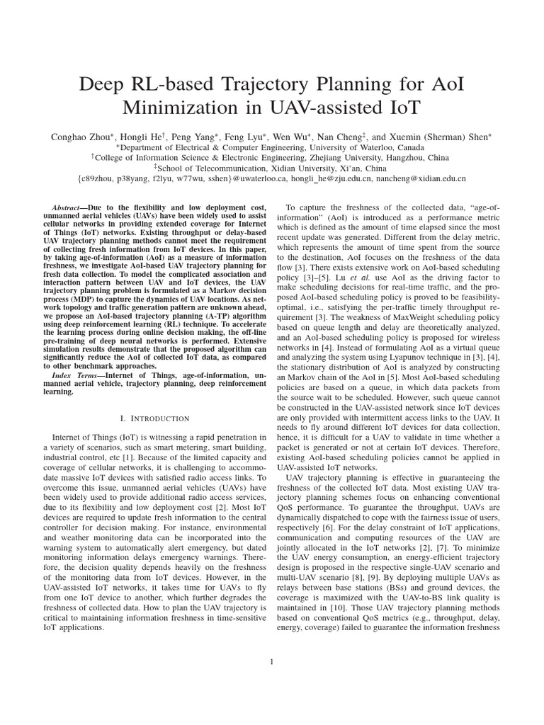 Deep RL-based Trajectory Planning For AoI Minimization in UAV-assisted ...