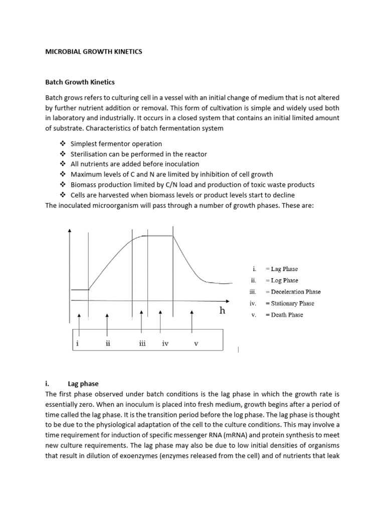 Batch Culture Microbial Growth Kinetics | PDF | Fermentation | Logarithm