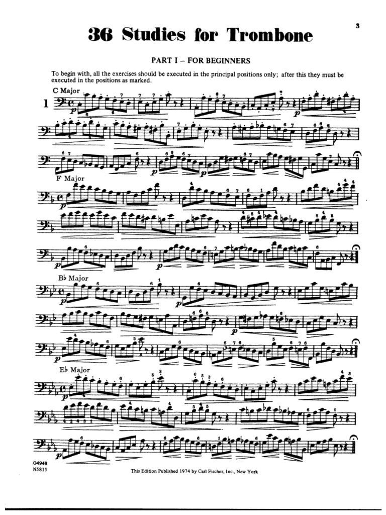36 Studies For Trombone (Blume) | PDF