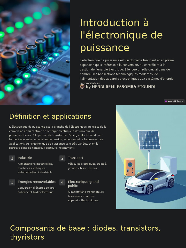Introduction à l'électronique de puissance | PDF | Électronique ...