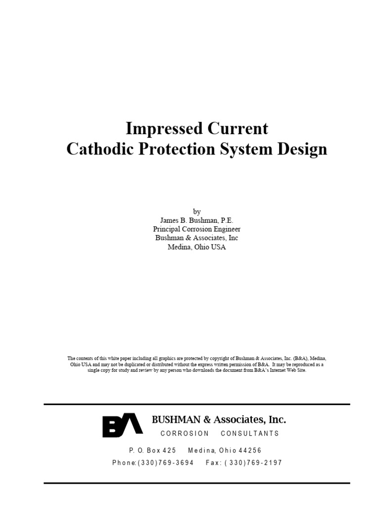 Impressed Current System Design | PDF | Anode | Electricity