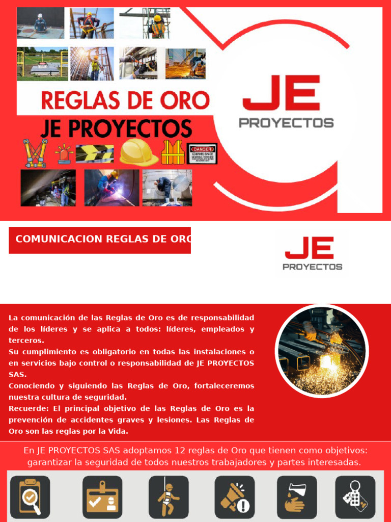 Reglas de Oro para la Seguridad Laboral | PDF