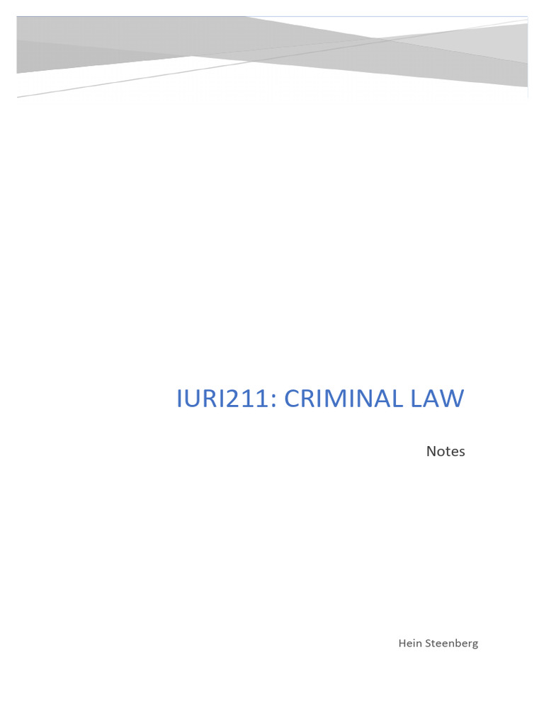 Overview of Criminal Law Principles | PDF | Causation (Law) | Crimes