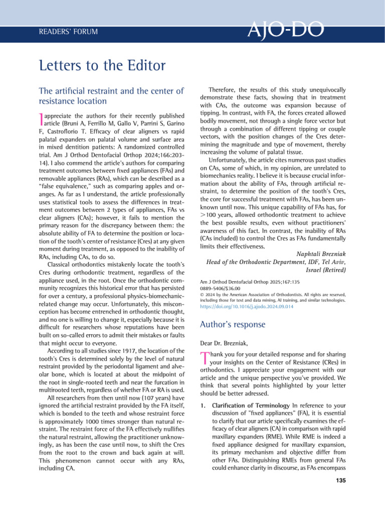 The Artificial Restraint and The Center of Resista | PDF | Dentistry ...