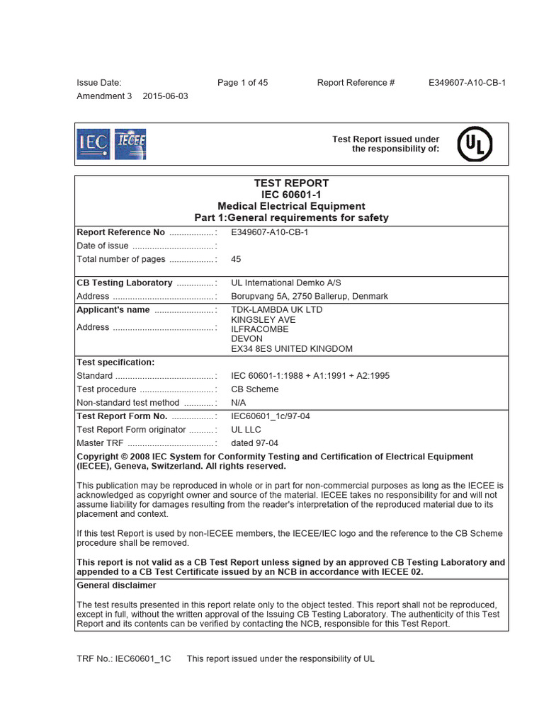 EFE400M 606011 2nd CB Report | PDF | International Electrotechnical ...