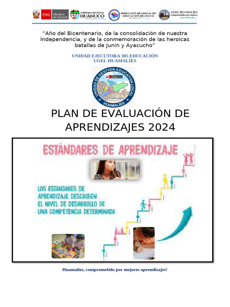 Plan Evaluación de Aprendizajes de Estudiantes 2024 | PDF | Educación ...