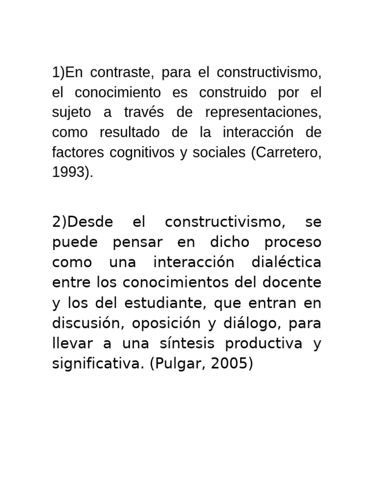 Constructivismo y Proceso de Aprendizaje | PDF