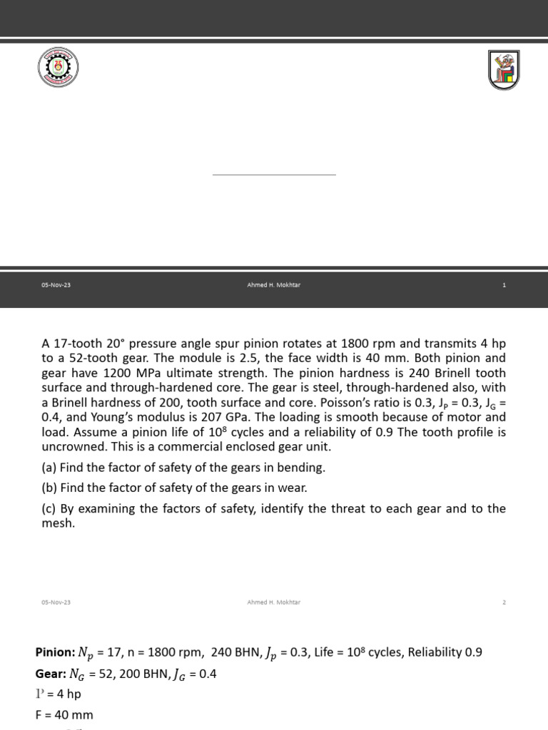 SPUR GEAR DESIGN TUT | PDF | Gear | Strength Of Materials