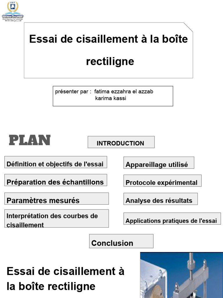 Essai de cisaillement en mécanique des sols | PDF | Mécanique des sols ...