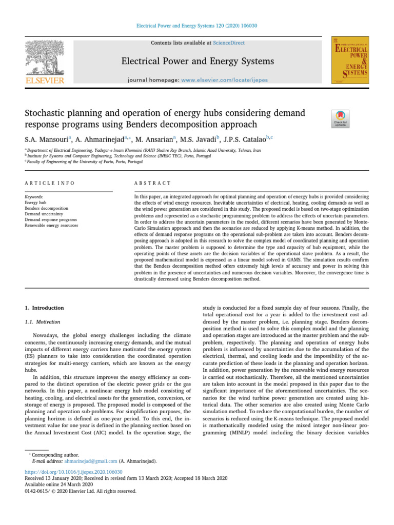 1 s2.0 S0142061520301678 Main | PDF | Cogeneration | Mathematical ...