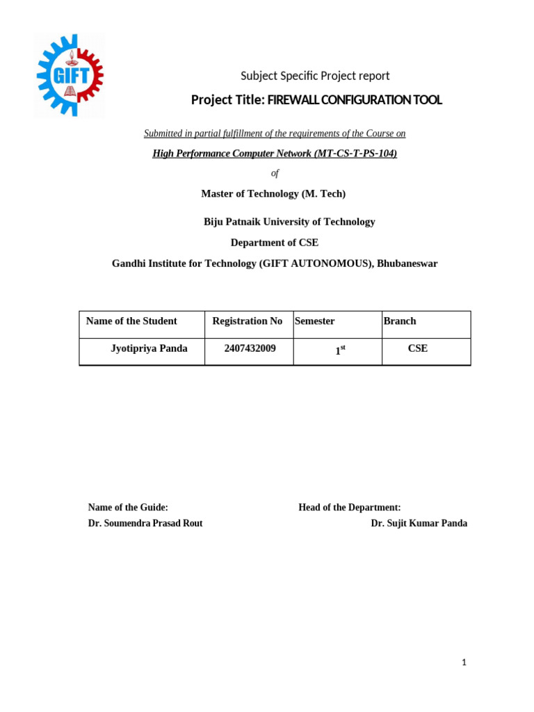 Firewall Configuration Tool Project Report | PDF | Scheduling ...