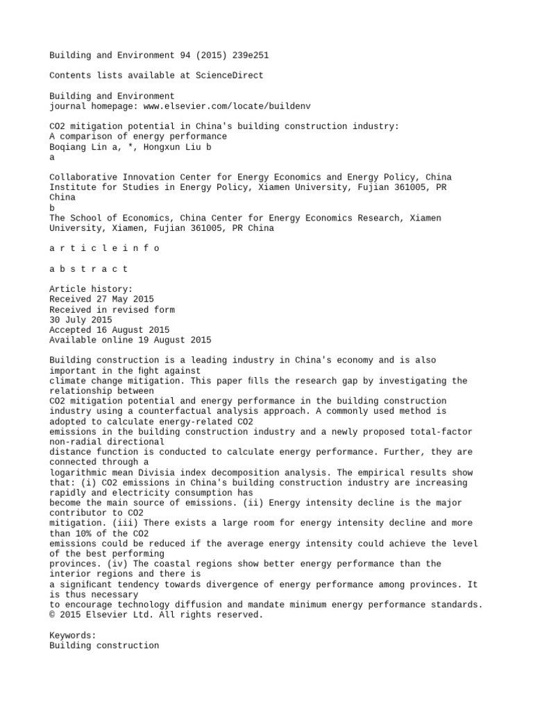 CO2 Mitigation in China's Building Sector | PDF | Climate Change ...