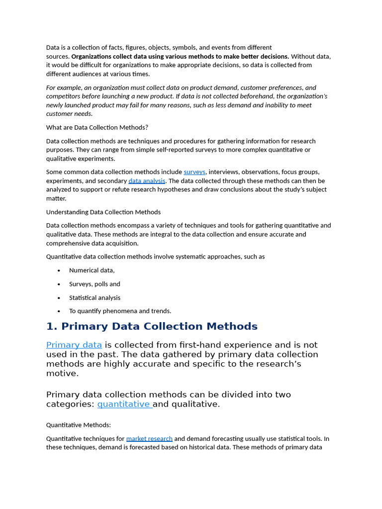 Data Collection Methods Explained | PDF | Survey Methodology ...