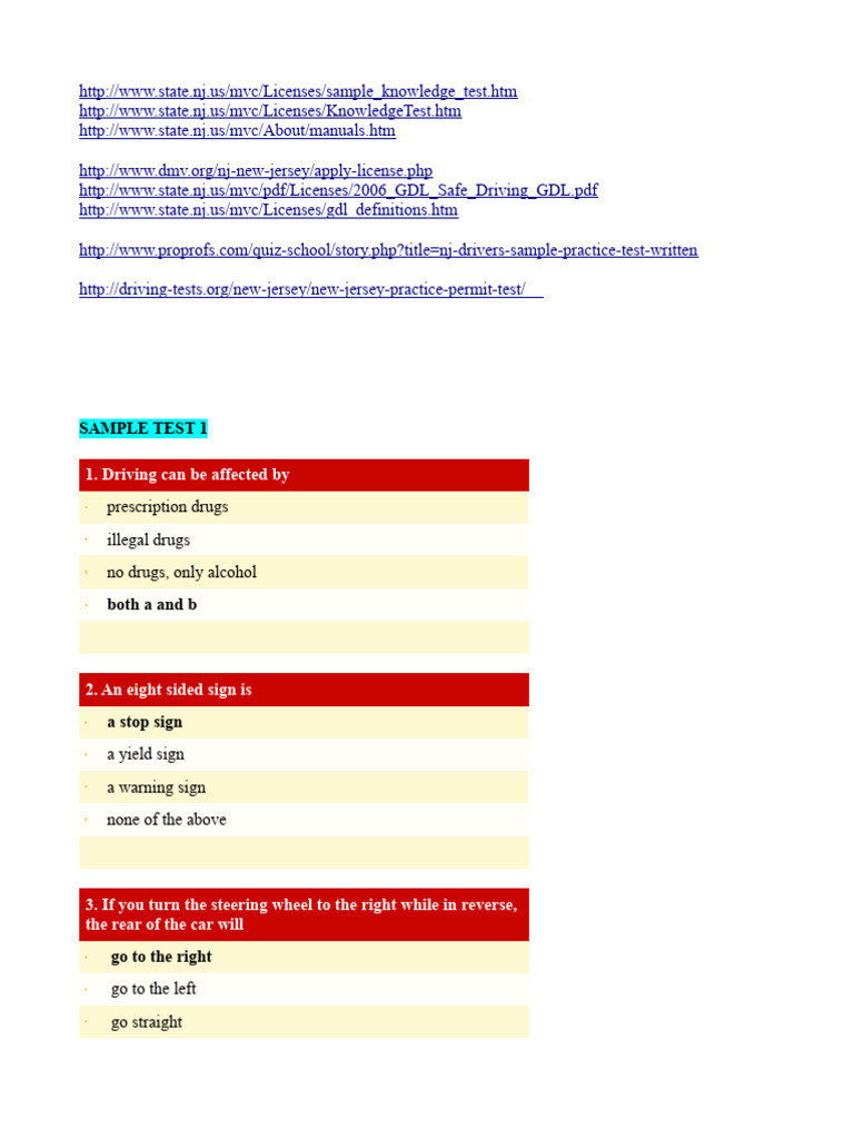 Driving Lıcense Test 02 | PDF | Traffic | Driving