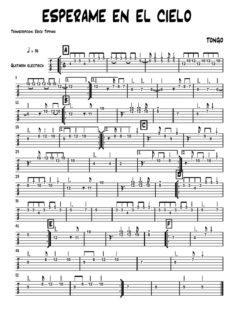 TONGO - Esperame en El Cielo - Partitura Completa | PDF | Ouverture ...