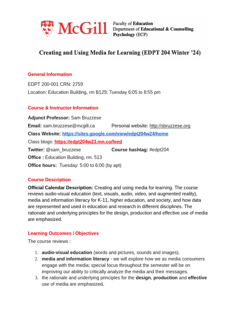 EDPT 200 Course Overview and Details | PDF | Learning | Instructional ...
