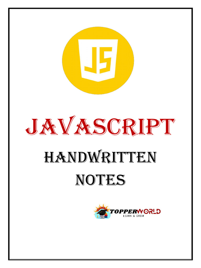 JavaScript Handwritten Notes | PDF