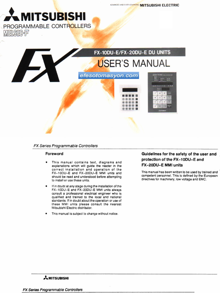 FX-1ODU-E/FX-20DU-E User Manual | PDF | Computer Engineering | Computing
