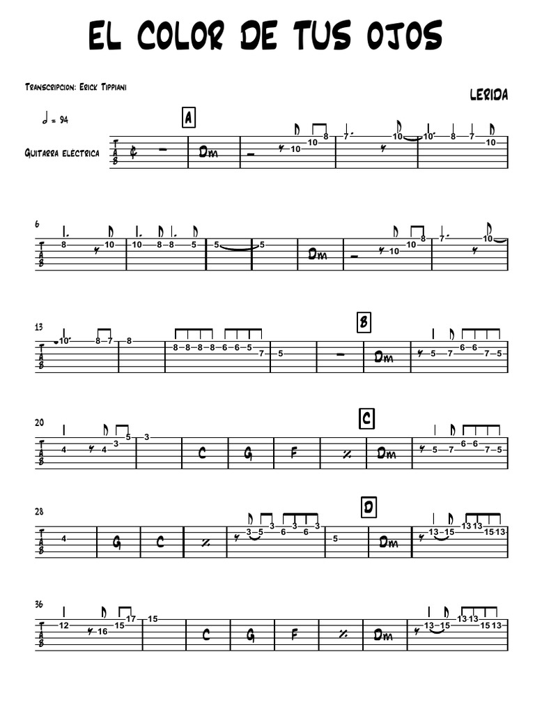 LERIDA - El Color de Tus Ojos - Partitura Completa | PDF