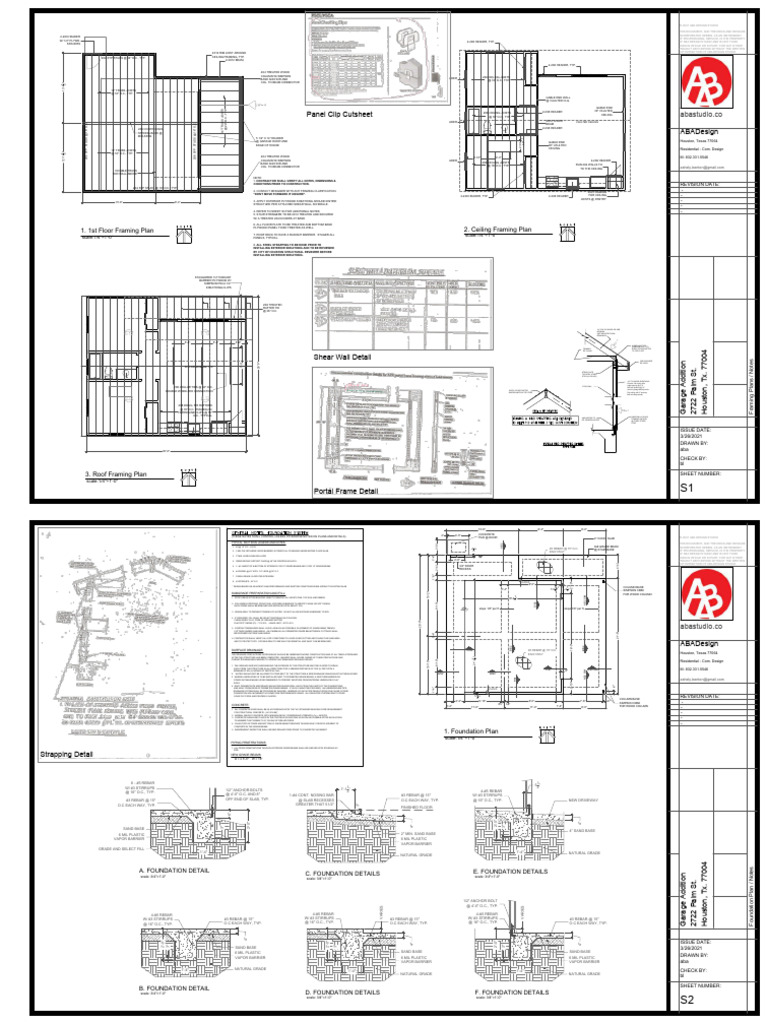 Garage Addition Framing Plans | PDF | Framing (Construction) | Building ...