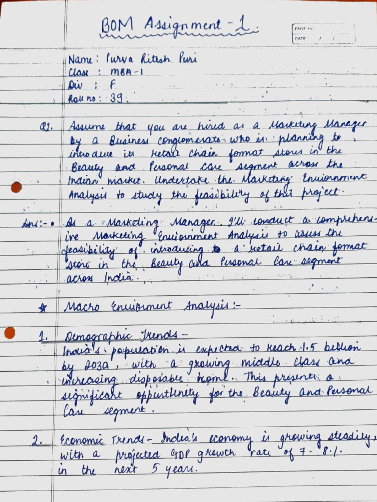 Bom Home Assignment 1 | PDF