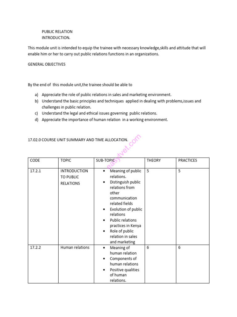 Public Relations Training Module Overview | PDF | Marketing