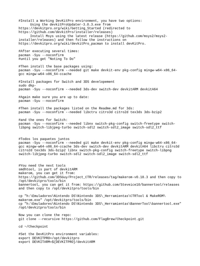 DevKitPro Installation Guide for 3DS/Switch | PDF | Linux Distribution ...