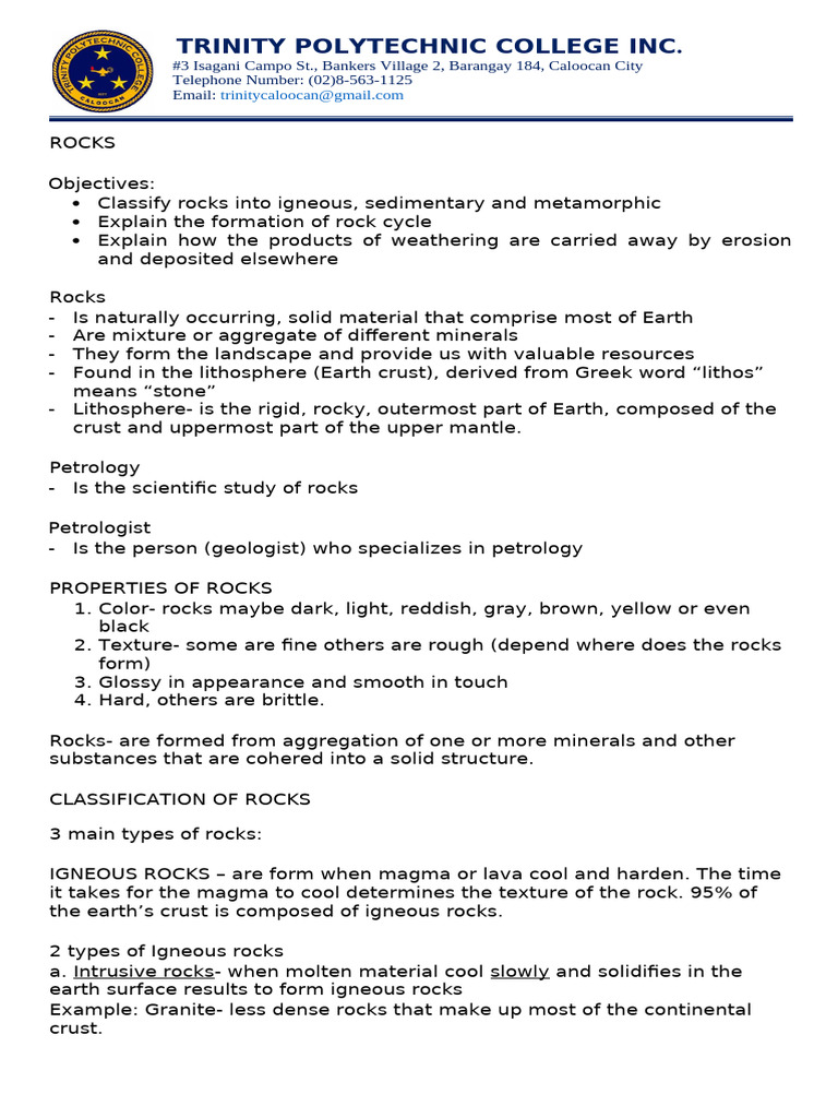 Understanding Rock Types and the Rock Cycle | PDF | Rock (Geology ...
