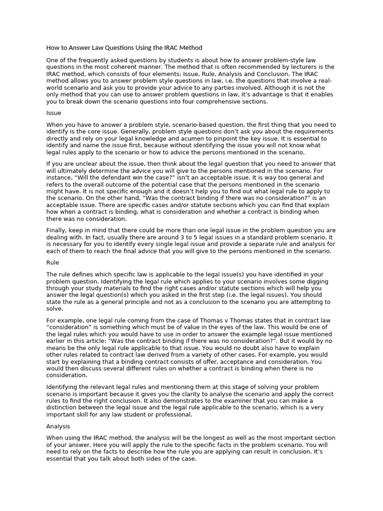 Guide To Answering Problem Questions Pdf