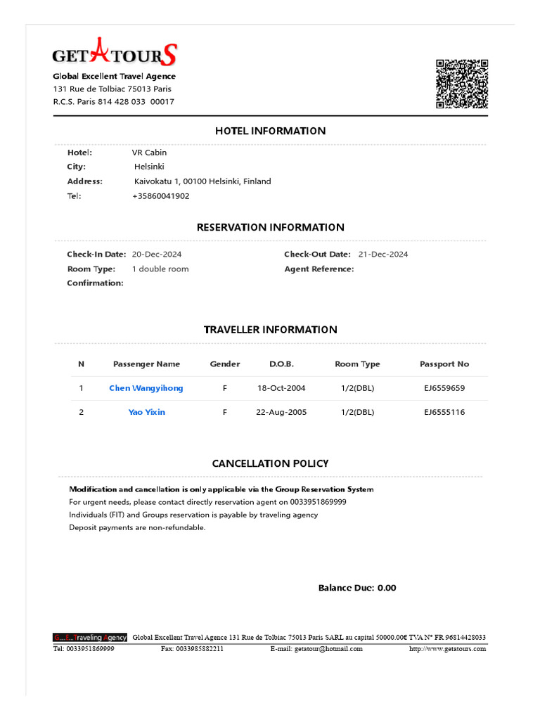 Hotel Reservation | PDF