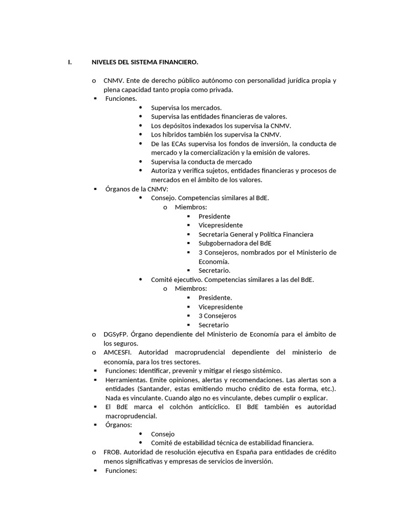Estructura y Funciones del Sistema Financiero | PDF | Banco central ...