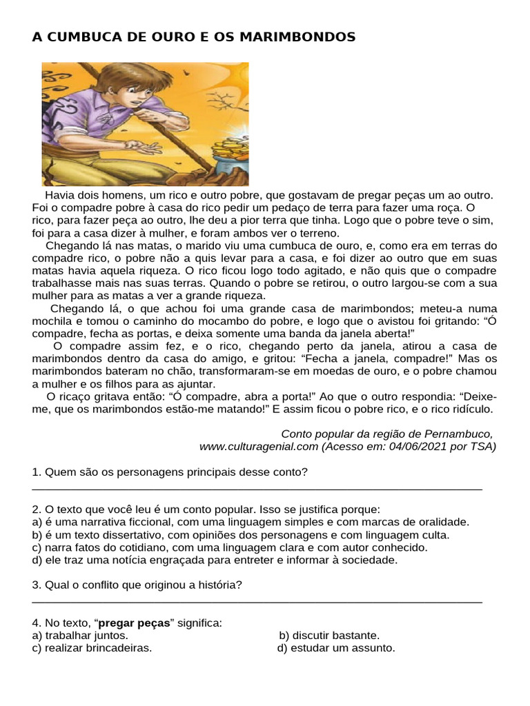 A Cumbuca de Ouro e Os Marimbondos | PDF
