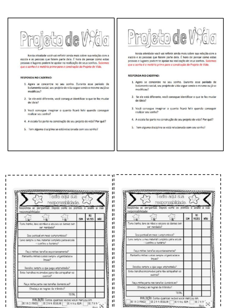 Atividade Projeto de Vida 3 Bimestre | PDF
