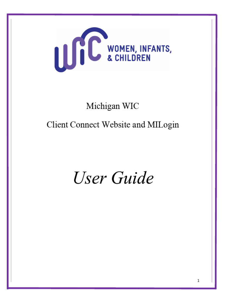 Accessing WIC Client Connect Guide | PDF | Login | Internet