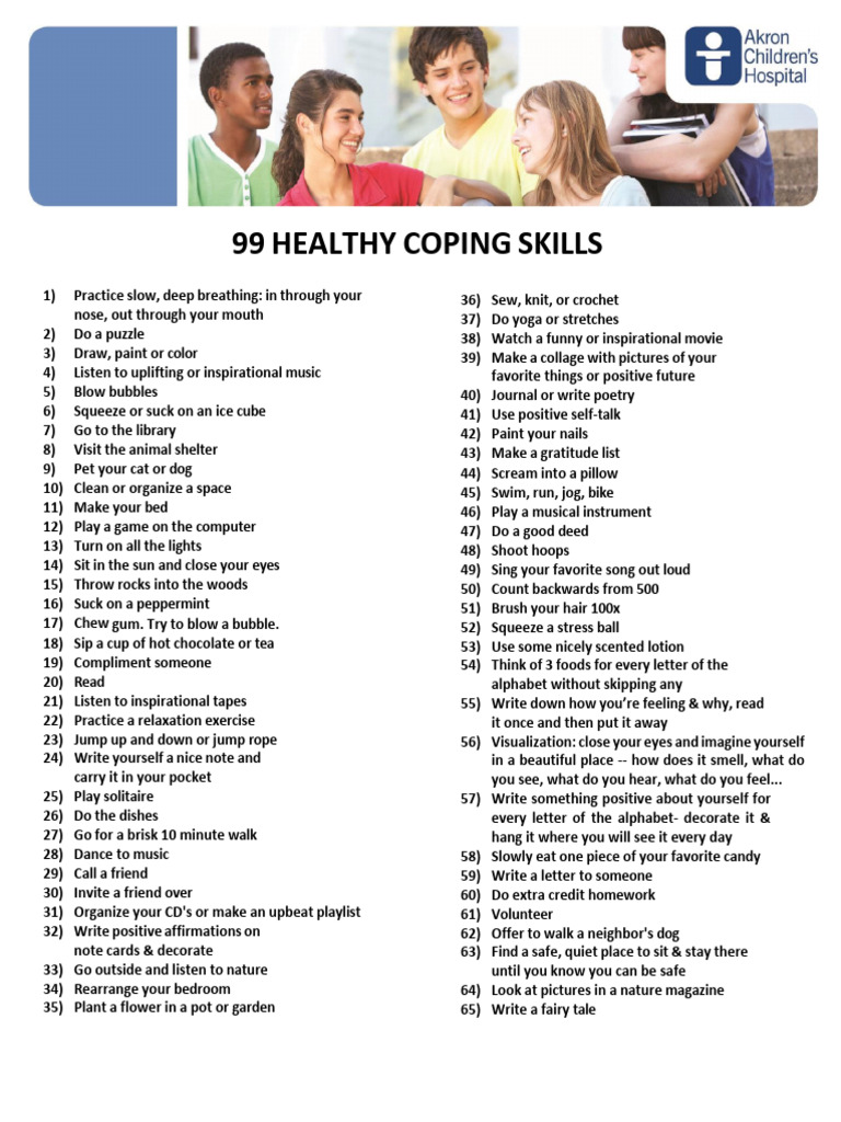 99 Healthy Coping Skills Guide | PDF