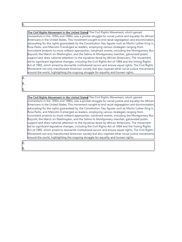 Civil Rights Movement Overview | PDF