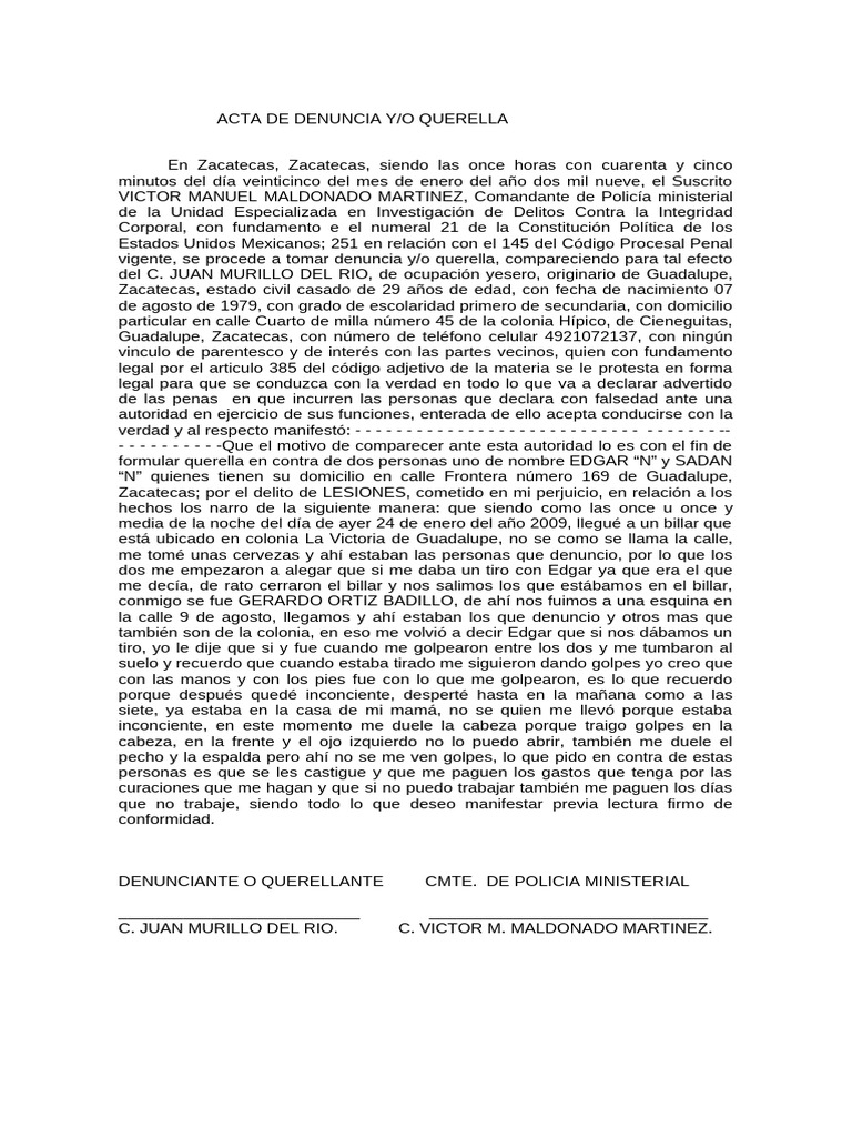 Denuncia .. | PDF | Queja | Justicia