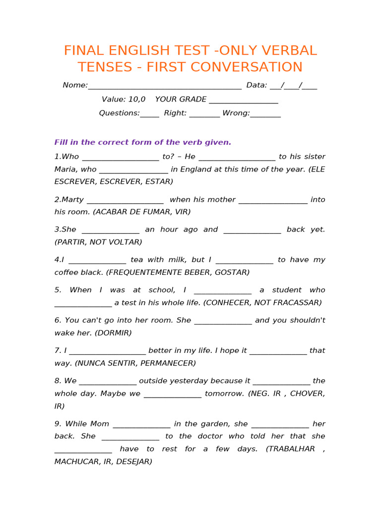 2024 Final Test First Conversation Pdf