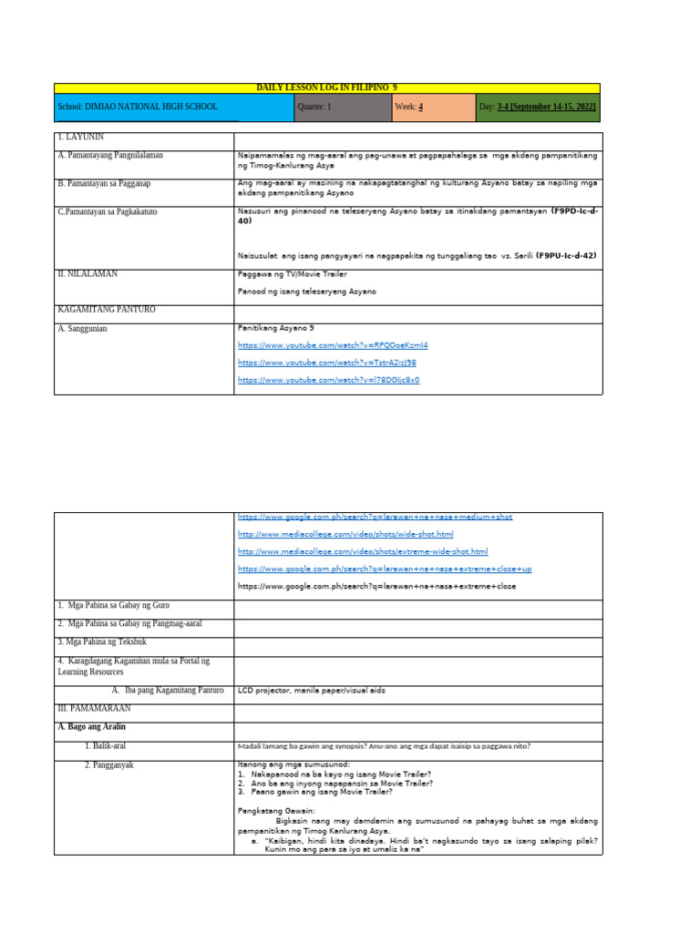 DLL Fil 9 Q1 Sept 14-15, 2022 | PDF