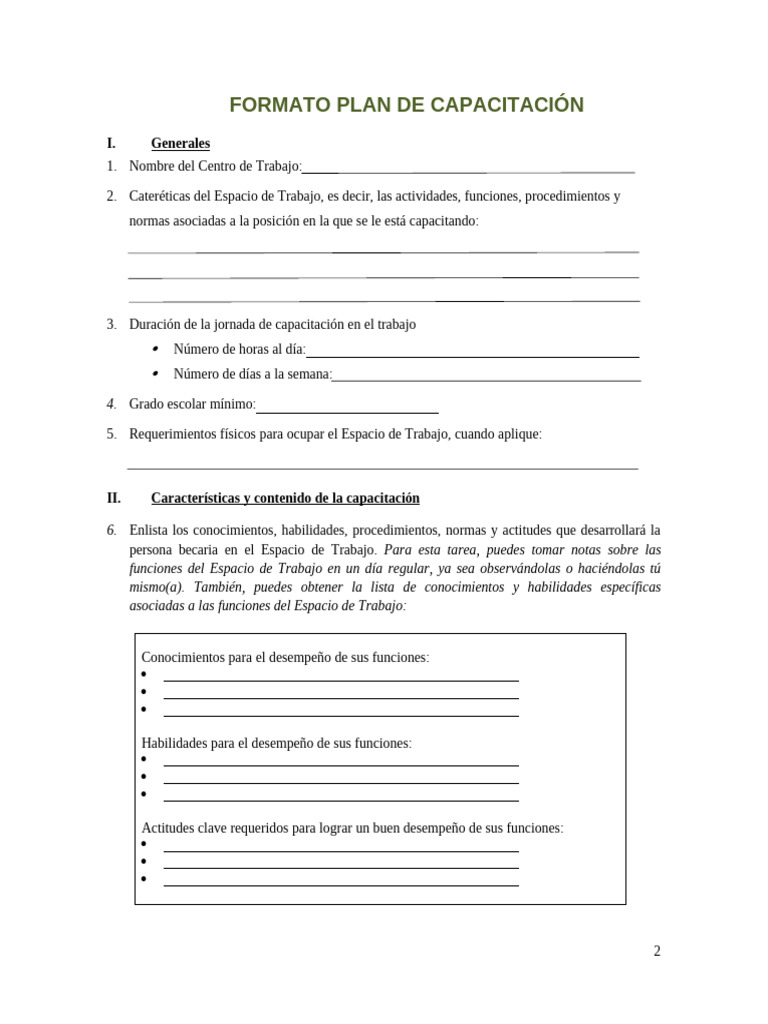 Plan de Capacitación Laboral Efectivo | PDF
