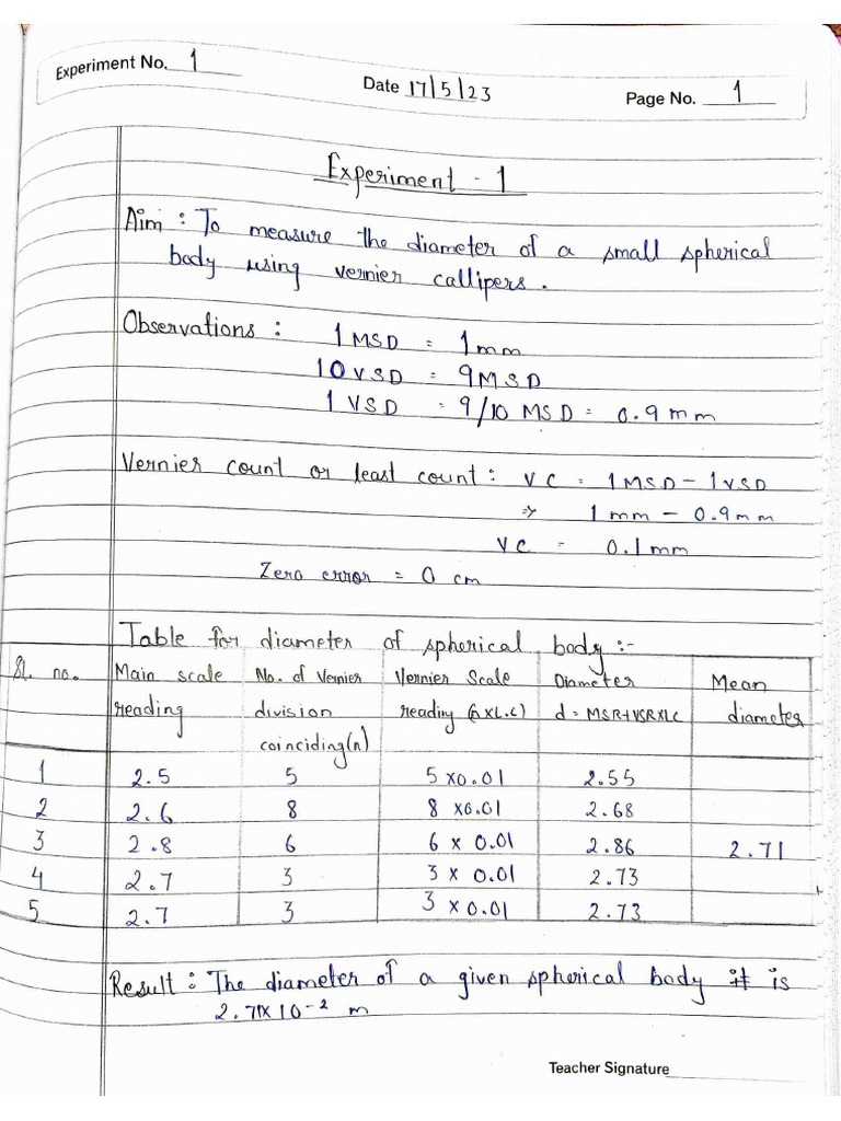 Physics 11 Exp 1-6 | PDF