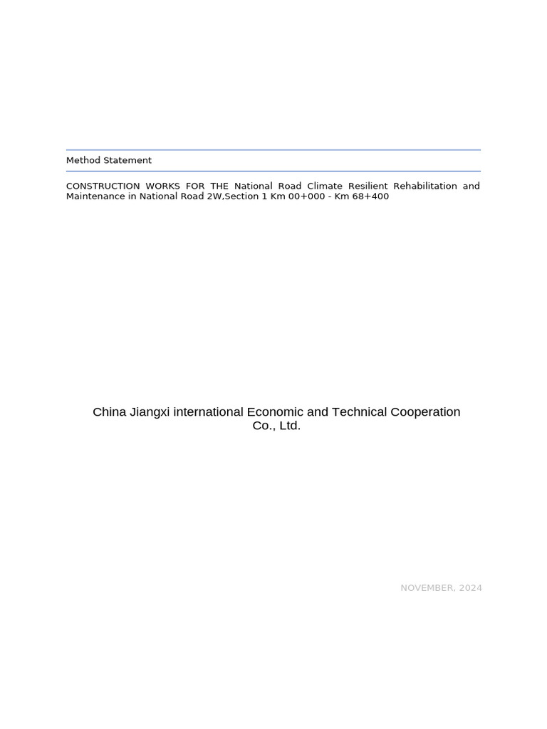 Method Statement for Road Rehabilitation | PDF | Concrete | Road