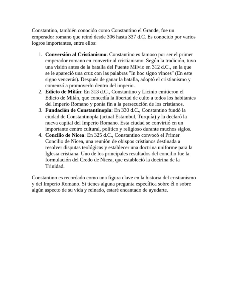 Constantino y el auge del cristianismo | PDF | Constantino el grande ...