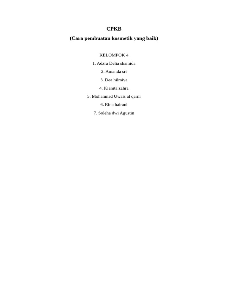 Penerapan CPKB dalam Kosmetik Indonesia | PDF