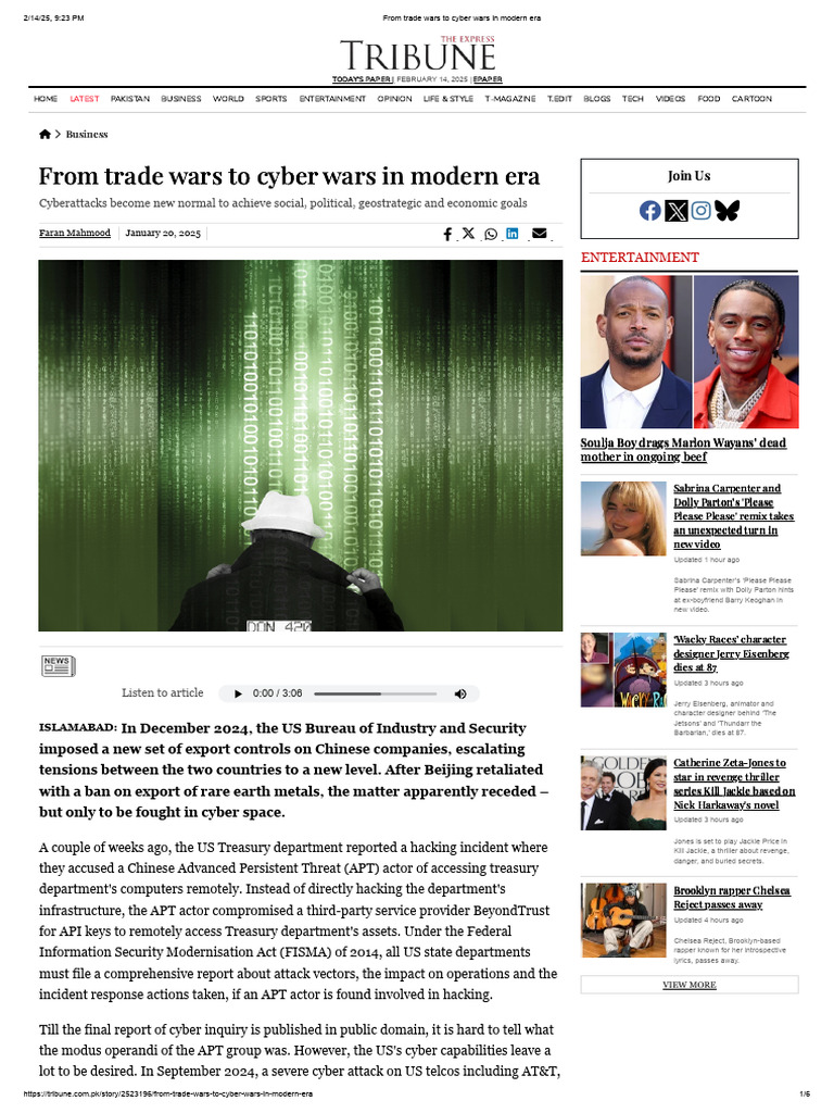 From Trade Wars To Cyber Wars in Modern Era | PDF | Cyberwarfare | Security