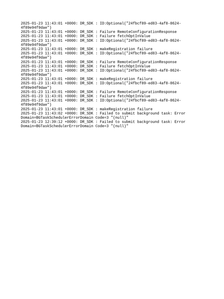 DR_SDK Error Log Analysis 2025 | PDF