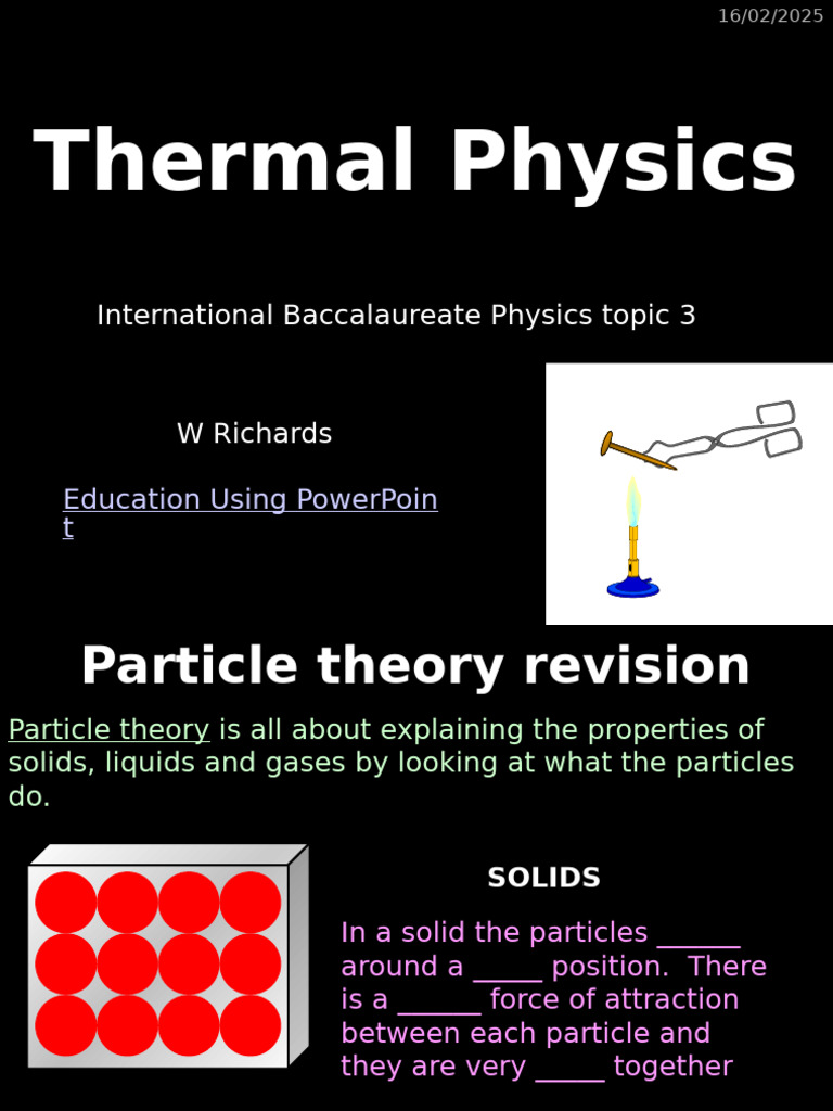 Thermal Physics: Particle Theory & Heat | PDF | Gases | Temperature
