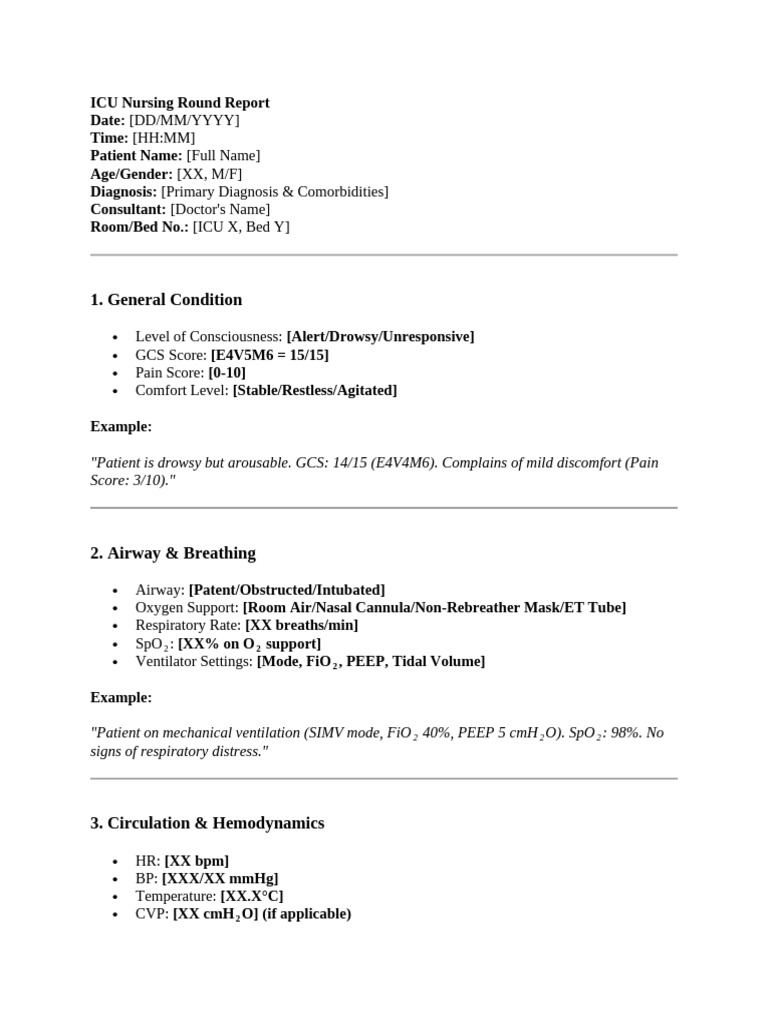 Drowsy but Arousable Patient Report | PDF | Medicine | Diseases And ...